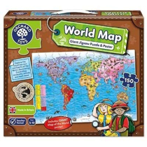 Imaginea Puzzle si poster Harta lumii (limba engleza 150 piese) WORLD MAP PUZZLE & POSTER