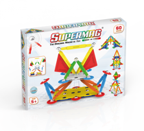 Imaginea Set de constructie magnetic Supermag Projects Multicolor, 60 piese