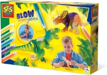 Poza cu Set De Carioci Cu Aerograf Si Dinozauri De Lemn