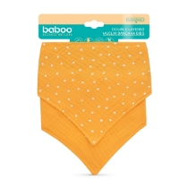 Poza cu Bandana Din Muselina Cu Strat Dublu Baboo - 2 bucati, Portocaliu, 0 luni+