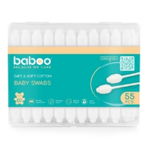 Poza cu Betisoare Bumbac Pentru Bebelusi Cu Protectie Baboo - 55 buc.
