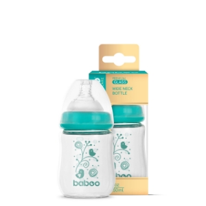 Poza cu Biberon Din Sticla Anticolici Baboo - Gat Larg, 150 ml, 0 luni+