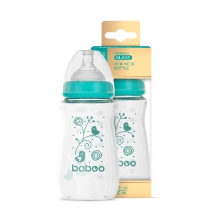 Poza cu Biberon Din Sticla Anticolici Baboo - Gat Larg, 250 ml, 3 luni+