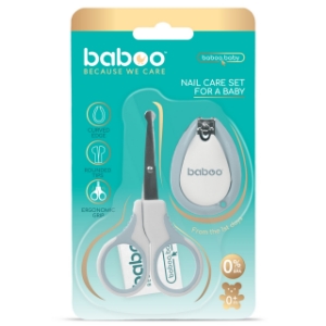 Poza cu Set Ingrijire Unghii Bebe Cu Forfecuta Si Unghiera Baboo - Albastru, 0 luni +