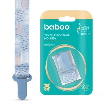 Poza cu Suport Pentru Suzeta Din Material Textil Bleu Baboo , 0 luni+
