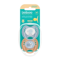 Poza cu Suzeta Rotunda din Latex Calmy Baboo - Bleu, 2 bucati, 6 luni+